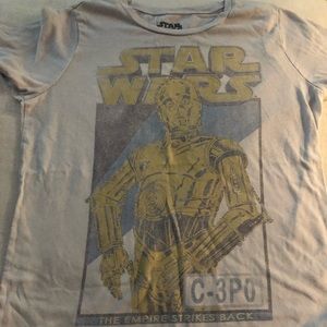 white Star Wars t shirt of C-3P0